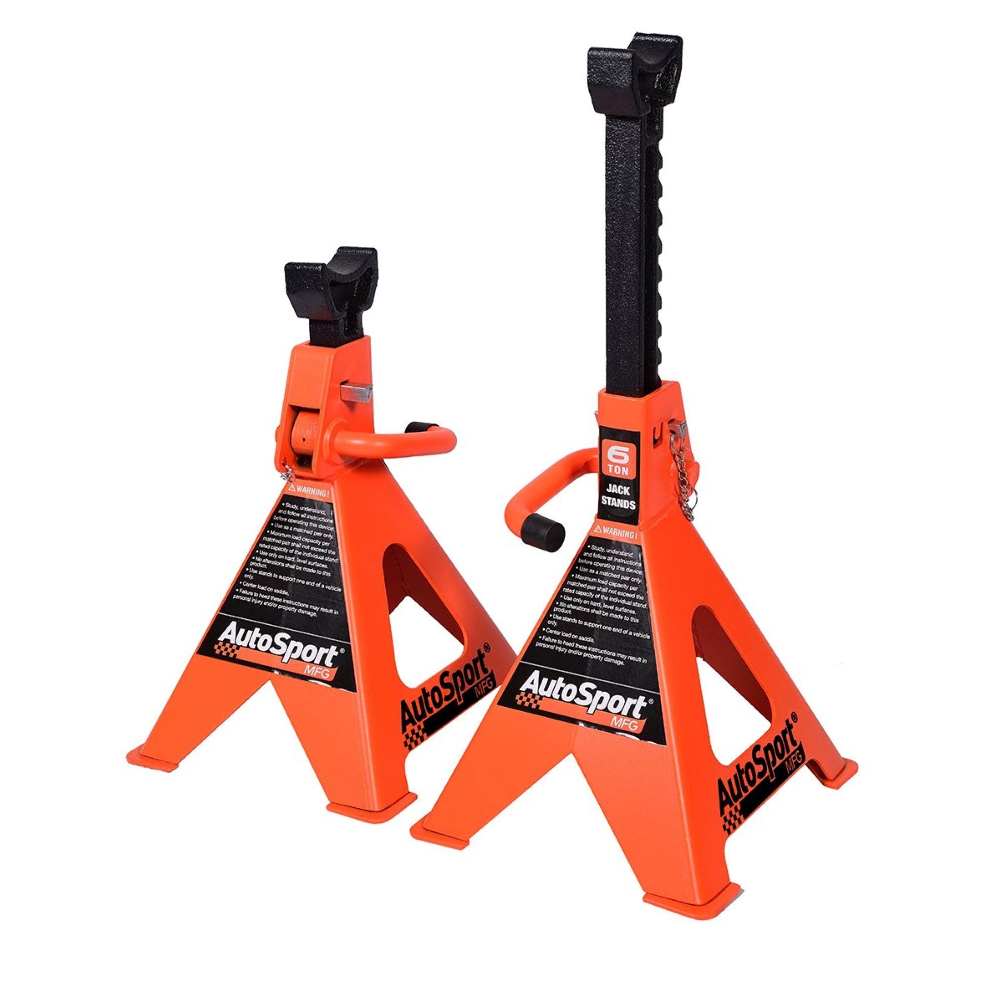 AutoSport Jack Stand — 6 Ton Capacity, 15 3/8in. to 23 1/2in. Height, Locking Pin, Welded Base Pads, Model# ASM2803A